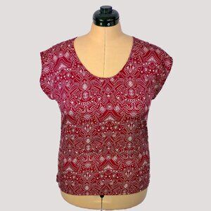 14th & Union Abstract Pattern Red Women's Blouse